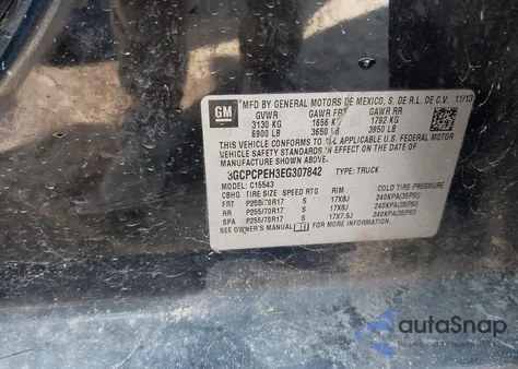 2014 Chevrolet Silverado Work Truck 2Wt from USA, damaged, VIN 3GCPCPEH3EG307842